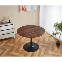 Mid-Century Round MDF Dining Table For 4-6 People Pedestal Base Coffee Table Leisure End Table