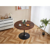 Mid-Century Round MDF Dining Table For 4-6 People Pedestal Base Coffee Table Leisure End Table