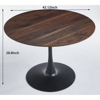 Mid-Century Round MDF Dining Table For 4-6 People Pedestal Base Coffee Table Leisure End Table