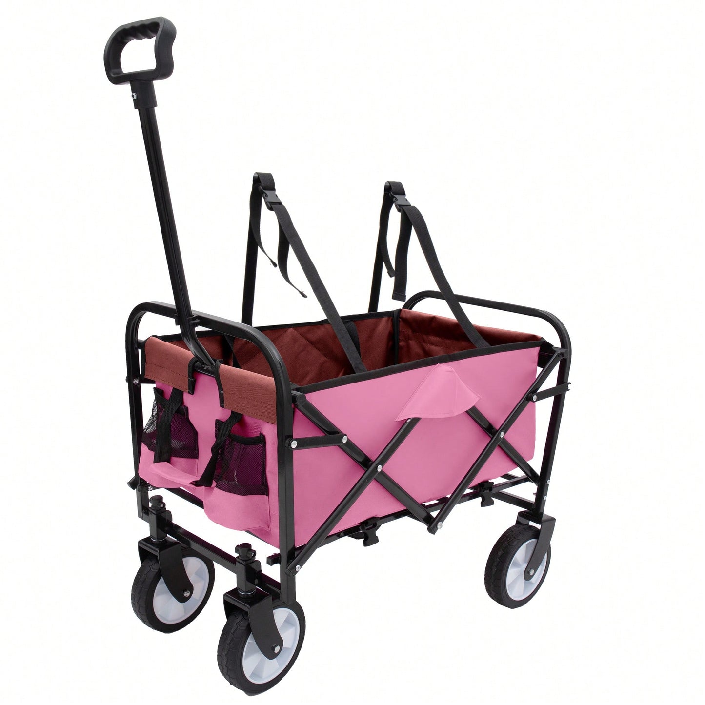 Collapsible Utility Wagon With All-Terrain Wheels For Beach Camping Shopping And Gardening Supports 225lbs