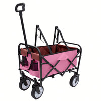 Collapsible Utility Wagon With All-Terrain Wheels For Beach Camping Shopping And Gardening Supports 225lbs