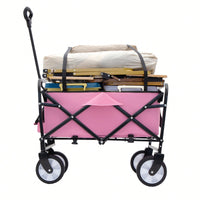Collapsible Utility Wagon With All-Terrain Wheels For Beach Camping Shopping And Gardening Supports 225lbs