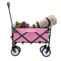 Collapsible Utility Wagon With All-Terrain Wheels For Beach Camping Shopping And Gardening Supports 225lbs