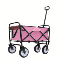 Collapsible Utility Wagon With All-Terrain Wheels For Beach Camping Shopping And Gardening Supports 225lbs