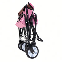 Collapsible Utility Wagon With All-Terrain Wheels For Beach Camping Shopping And Gardening Supports 225lbs