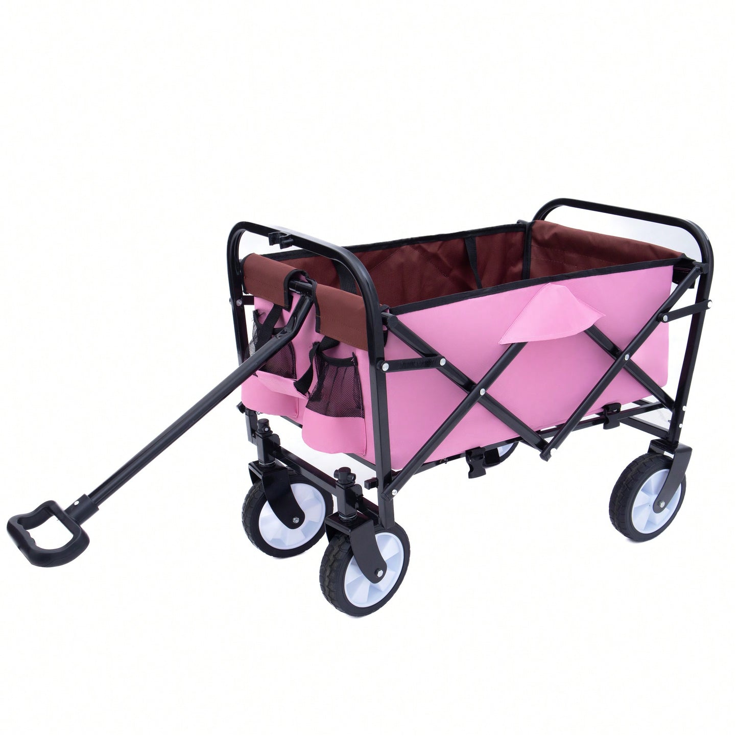 Collapsible Utility Wagon With All-Terrain Wheels For Beach Camping Shopping And Gardening Supports 225lbs