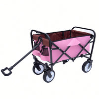 Collapsible Utility Wagon With All-Terrain Wheels For Beach Camping Shopping And Gardening Supports 225lbs