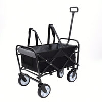 Collapsible Utility Wagon With All-Terrain Wheels For Beach Camping Shopping And Gardening Supports 225lbs