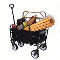 Collapsible Utility Wagon With All-Terrain Wheels For Beach Camping Shopping And Gardening Supports 225lbs