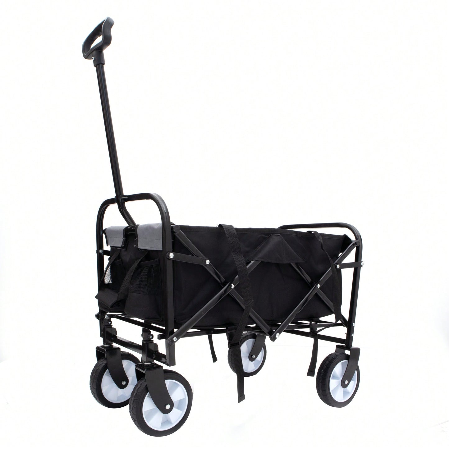 Collapsible Utility Wagon With All-Terrain Wheels For Beach Camping Shopping And Gardening Supports 225lbs