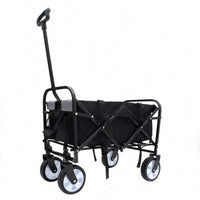Collapsible Utility Wagon With All-Terrain Wheels For Beach Camping Shopping And Gardening Supports 225lbs