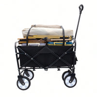 Collapsible Utility Wagon With All-Terrain Wheels For Beach Camping Shopping And Gardening Supports 225lbs