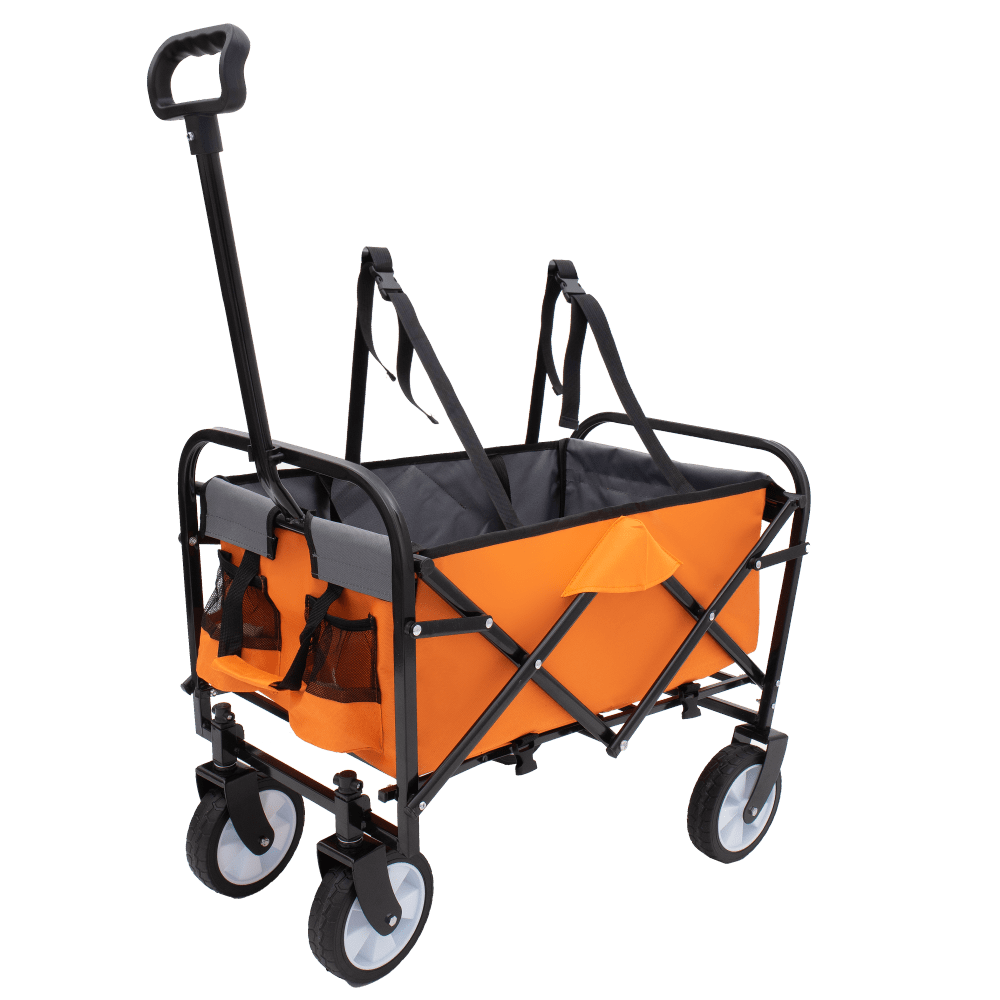 Collapsible Utility Wagon With All-Terrain Wheels For Beach Camping Shopping And Gardening Supports 225lbs