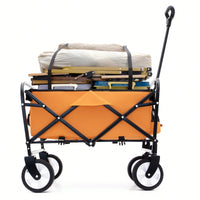 Collapsible Utility Wagon With All-Terrain Wheels For Beach Camping Shopping And Gardening Supports 225lbs