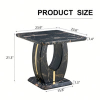 Modern Minimalist Black Marble Square Coffee Table For Cozy Living Spaces