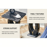 Modern Minimalist Black Marble Square Coffee Table For Cozy Living Spaces