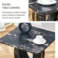 Modern Minimalist Black Marble Square Coffee Table For Cozy Living Spaces