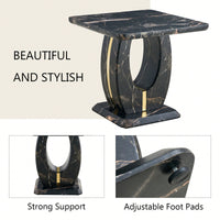 Modern Minimalist Black Marble Square Coffee Table For Cozy Living Spaces