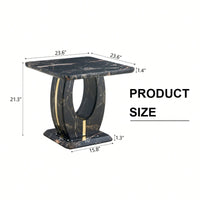Modern Minimalist Black Marble Square Coffee Table For Cozy Living Spaces