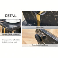 Modern Minimalist Black Marble Square Coffee Table For Cozy Living Spaces