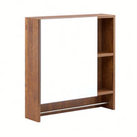 Wall Mounted Bathroom Mirror Cabinet With Shelves And Towel Rack For Over Toilet Storage