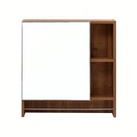 Wall Mounted Bathroom Mirror Cabinet With Shelves And Towel Rack For Over Toilet Storage