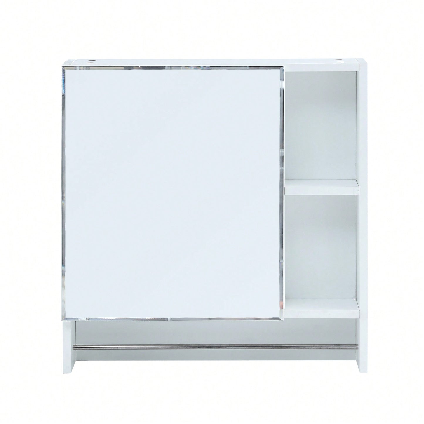 Wall Mounted Bathroom Mirror Cabinet With Shelves And Towel Rack For Over Toilet Storage