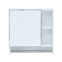 Wall Mounted Bathroom Mirror Cabinet With Shelves And Towel Rack For Over Toilet Storage