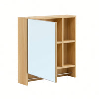 Wall Mounted Bathroom Mirror Cabinet With Shelves And Towel Rack For Over Toilet Storage