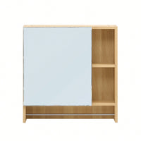 Wall Mounted Bathroom Mirror Cabinet With Shelves And Towel Rack For Over Toilet Storage