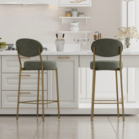 29 Inch Upholstered Bar Stools Set Of 2 Creamy White Faux Leather Counter Chairs With Backrest And Footrest For Kitchen Dining