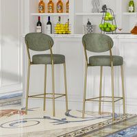 29 Inch Upholstered Bar Stools Set Of 2 Creamy White Faux Leather Counter Chairs With Backrest And Footrest For Kitchen Dining