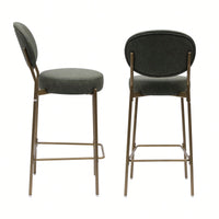 29 Inch Upholstered Bar Stools Set Of 2 Creamy White Faux Leather Counter Chairs With Backrest And Footrest For Kitchen Dining