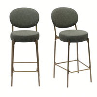 29 Inch Upholstered Bar Stools Set Of 2 Creamy White Faux Leather Counter Chairs With Backrest And Footrest For Kitchen Dining