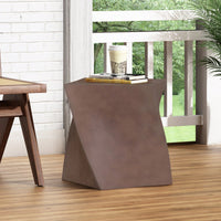 Modern Abstract Twisted Cube End Table