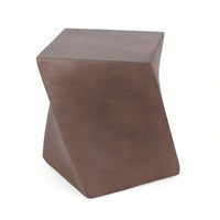 Modern Abstract Twisted Cube End Table