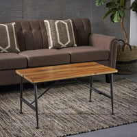 Industrial Wood And Metal Coffee Table For Modern Living Spaces