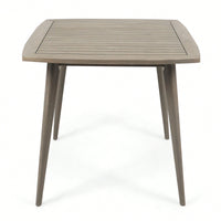 Acacia Wood Outdoor Square Table With Straight Legs For Patio And Garden Use Gray