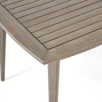 Acacia Wood Outdoor Square Table With Straight Legs For Patio And Garden Use Gray