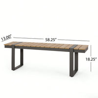 Outdoor Dining Bench For Stylish Patio Seating Gray And Natural