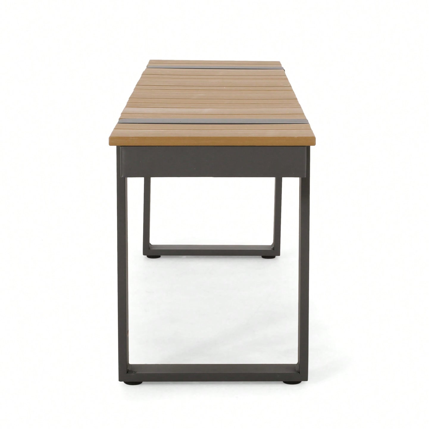 Outdoor Dining Bench For Stylish Patio Seating Gray And Natural