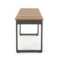 Outdoor Dining Bench For Stylish Patio Seating Gray And Natural