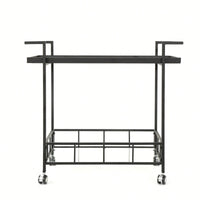 Elegant Mobile Bar Cart With Storage And Serving Tray For Home Entertaining