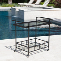 Elegant Mobile Bar Cart With Storage And Serving Tray For Home Entertaining