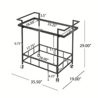 Elegant Mobile Bar Cart With Storage And Serving Tray For Home Entertaining