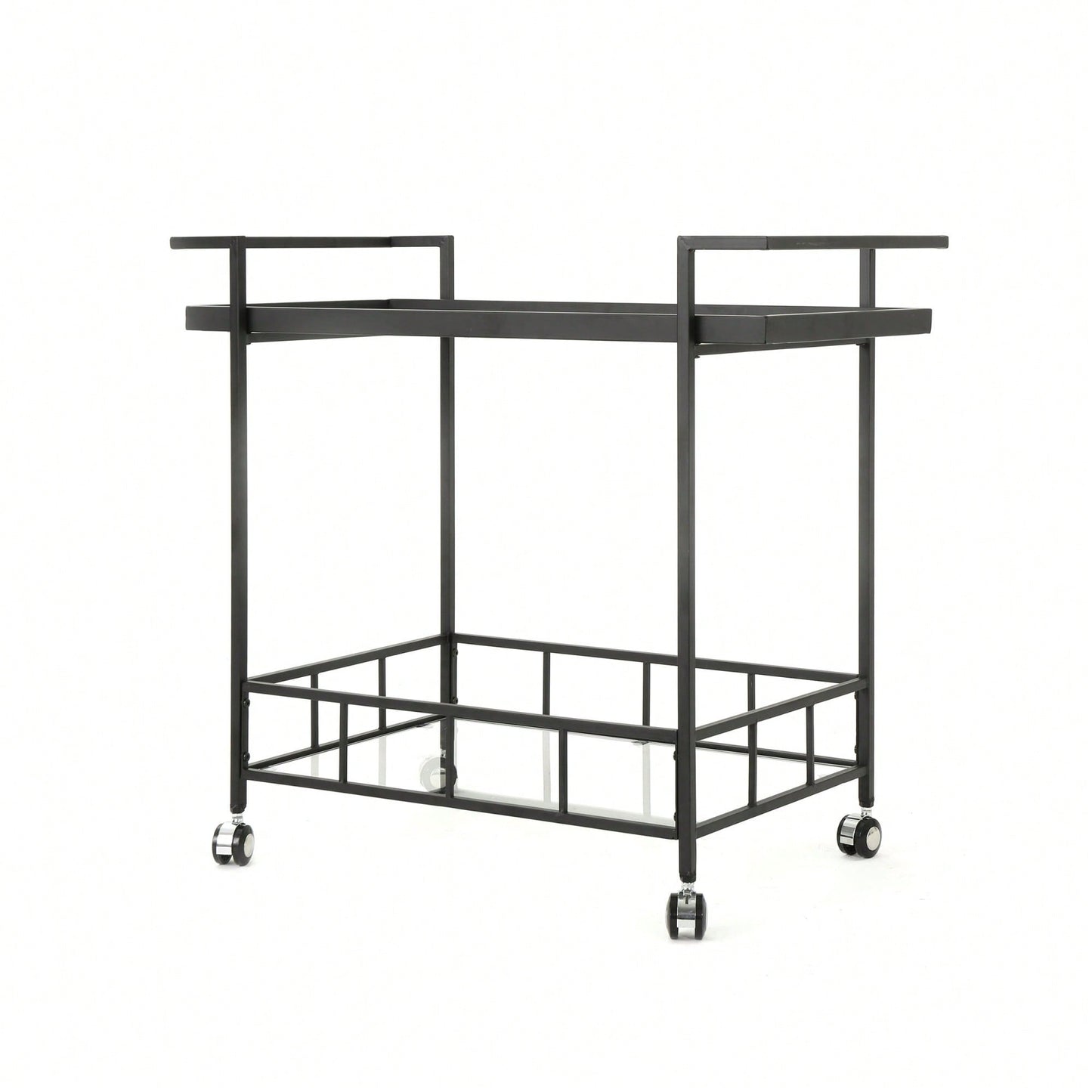 Elegant Mobile Bar Cart With Storage And Serving Tray For Home Entertaining