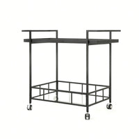 Elegant Mobile Bar Cart With Storage And Serving Tray For Home Entertaining