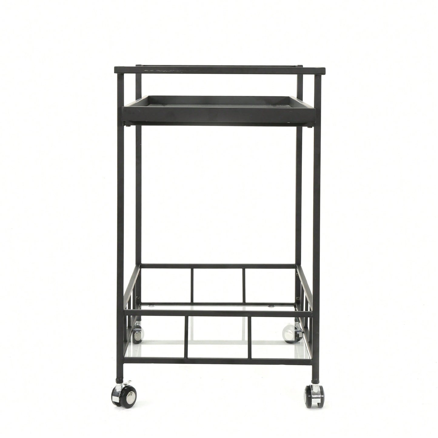 Elegant Mobile Bar Cart With Storage And Serving Tray For Home Entertaining