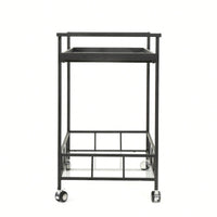 Elegant Mobile Bar Cart With Storage And Serving Tray For Home Entertaining