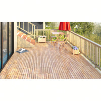 30 Interlocking Striped Acacia Hardwood Deck Tiles 12x12 Outdoor Flooring For Patio Balcony Poolside